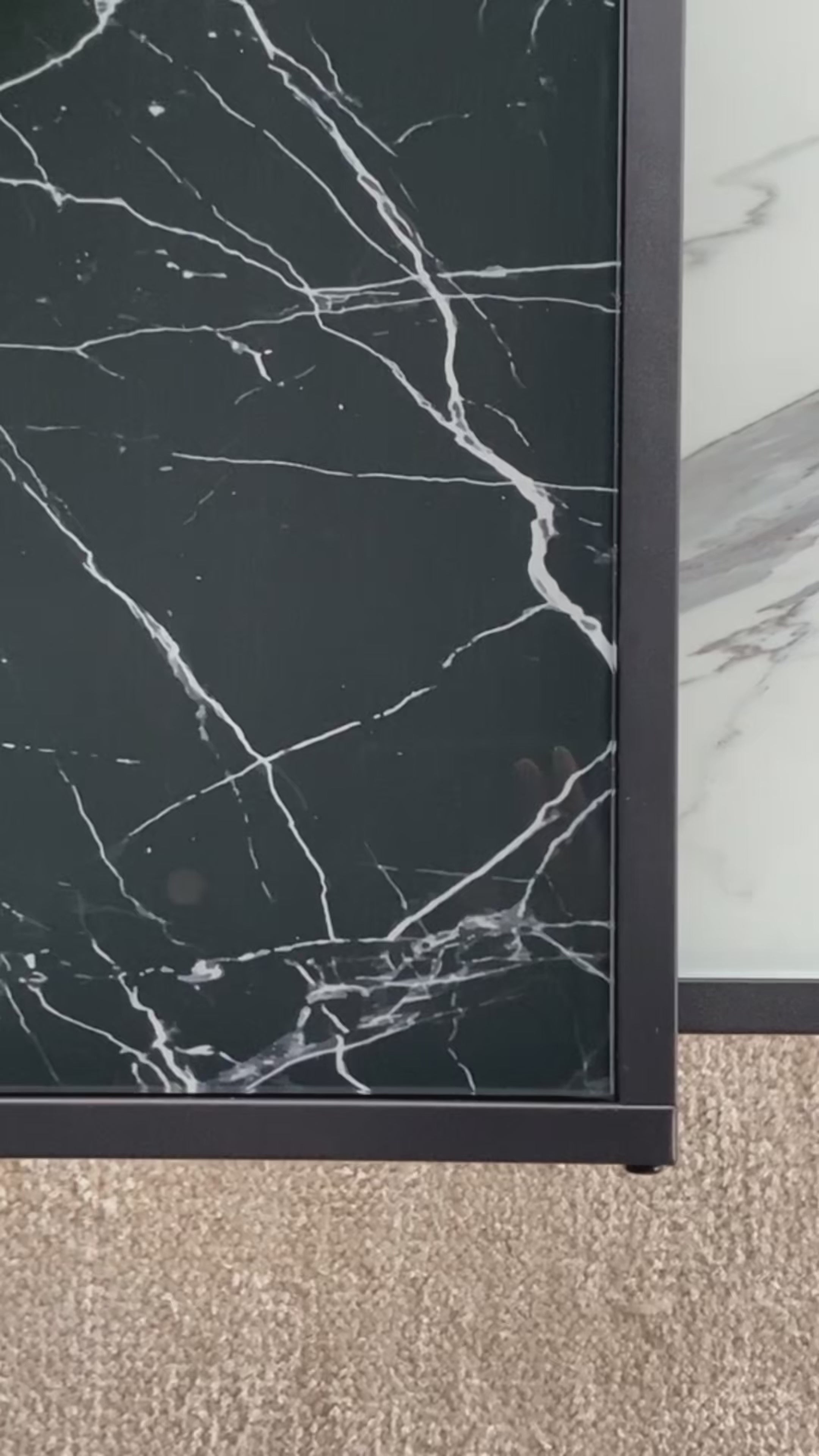 Juego de 2 Mesas de Centro en Blanco y Negro