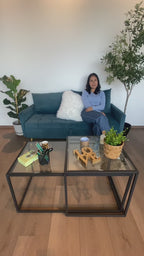 Juego de 2 Mesas de Centro de Cristal