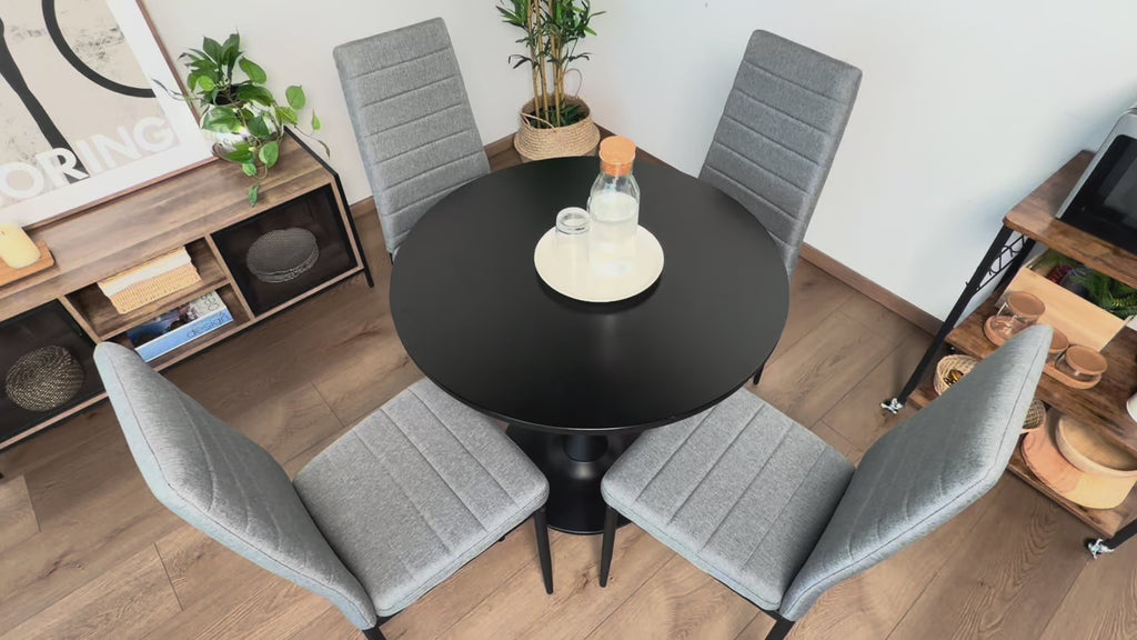Juego de 4 Sillas de Comedor Contemporáneas en Gris