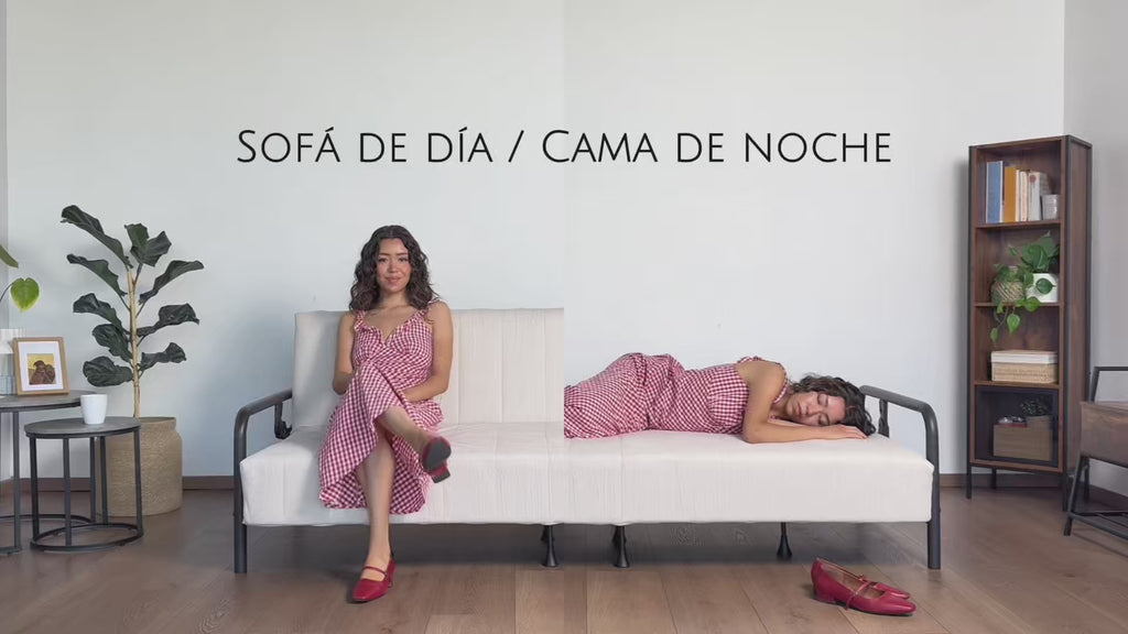 Sofá Cama Multifuncional: Tres ángulos Ajustables + Estructura de Muelles (Beige)