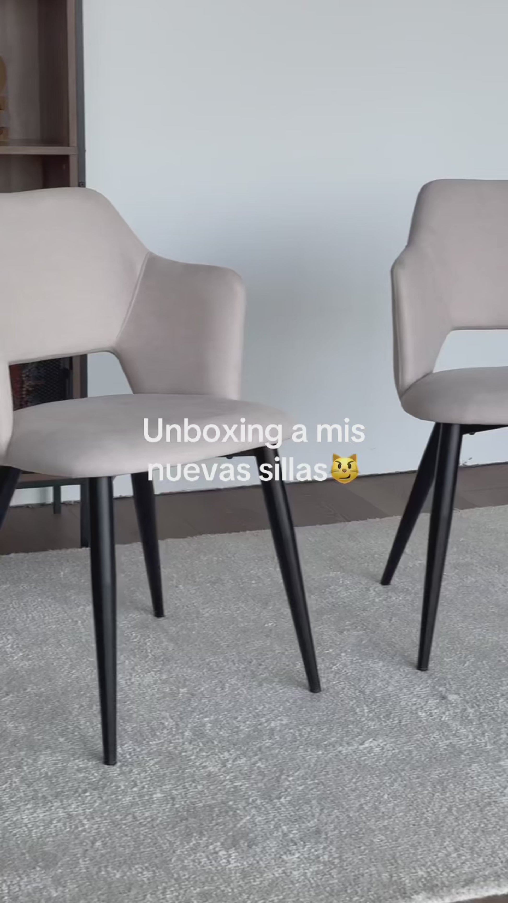 Conjunto de 2 Sillas de Comedor Modernas Respaldo de Diseño Vintage Gris