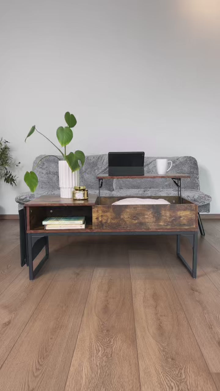 Mesa de Centro Elevable con Almacenamiento