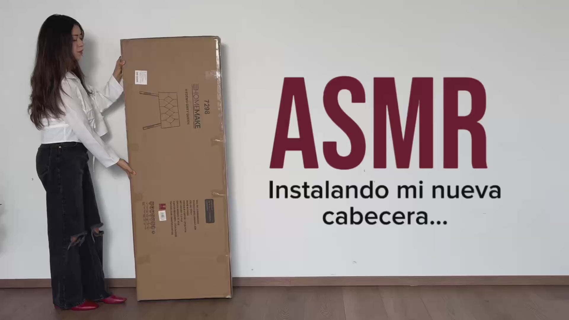 Cabecera de Cama Queen Tapizada con Altura Ajustable Patas de Madera Acolchada (Gris)