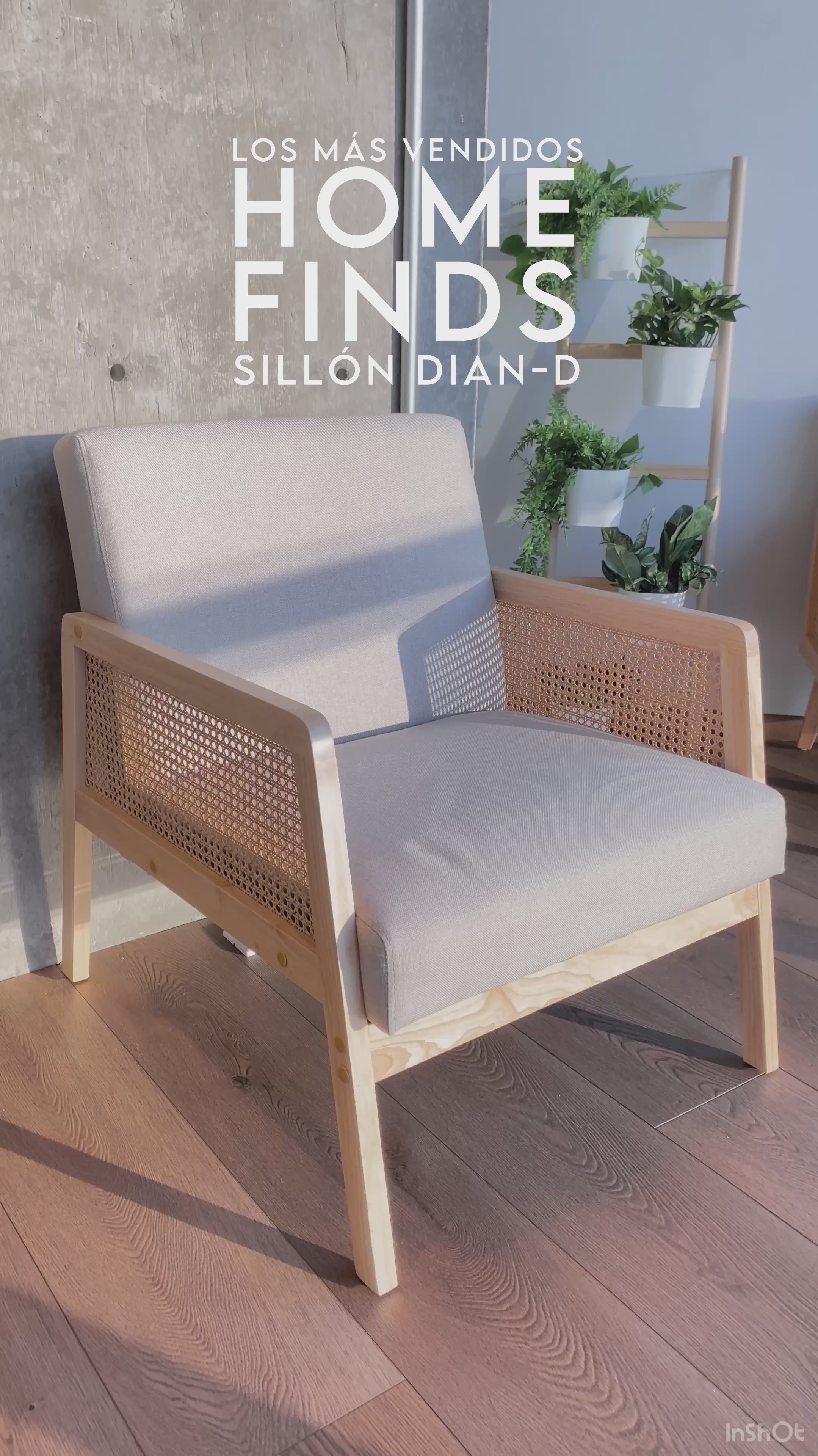 Sillón Moderno con Estructura de Madera de Ratán Juego de 2 (Beige)