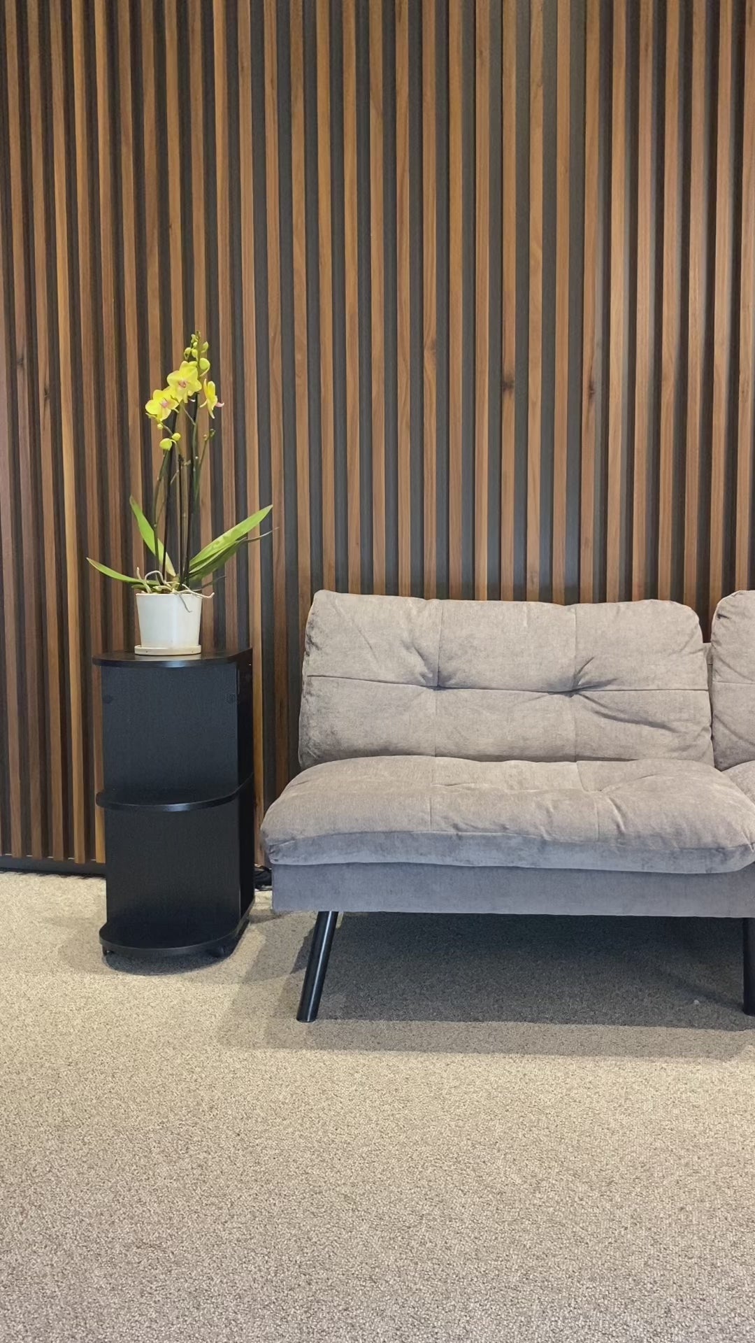 Mesita de Noche con Ruedas y Almacenamiento con Ruedas Bloqueables y Puerto USB Negro