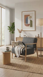 Cyber Homemake ● Sillón de Diseño Moderno con Respaldo de Asiento con Sistema de Muelles (Gris)