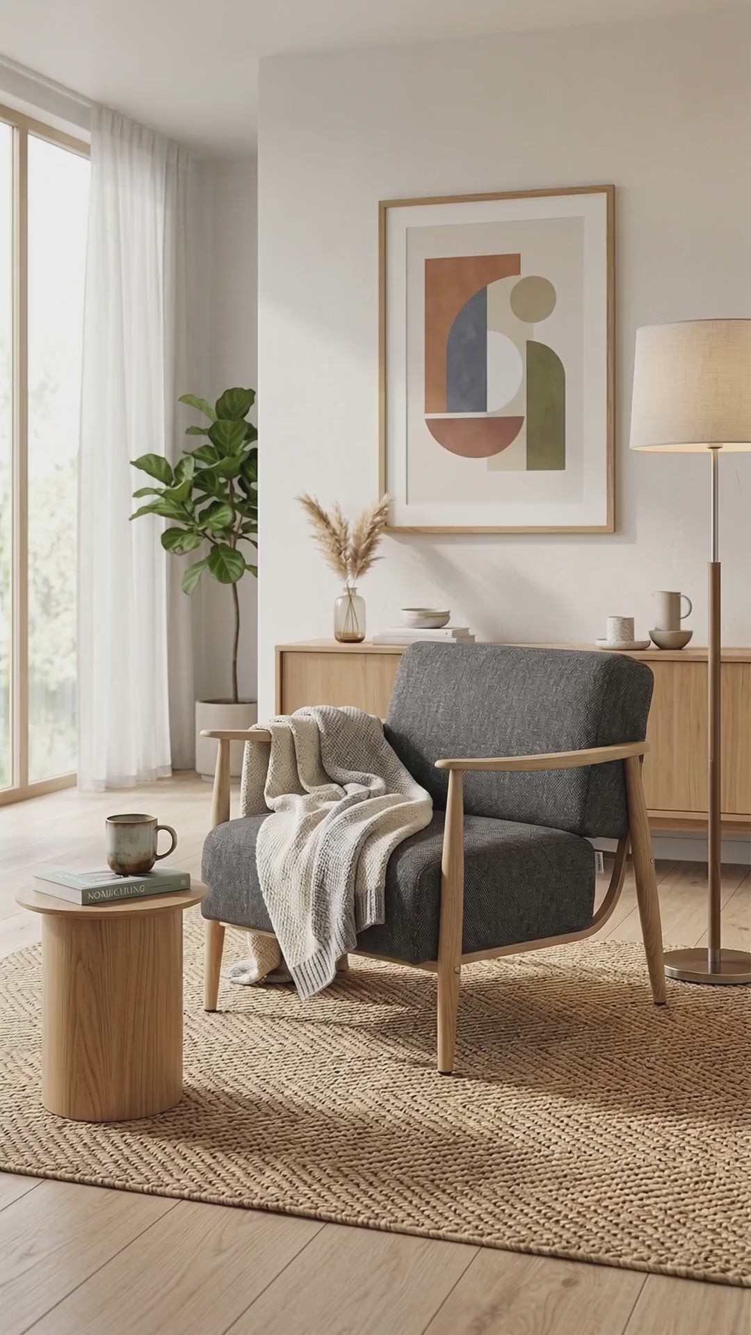 Cyber Homemake ● Sillón de Diseño Moderno con Respaldo de Asiento con Sistema de Muelles (Gris)