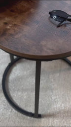 Set de 2 Mesas de Centro Redonda Marrón