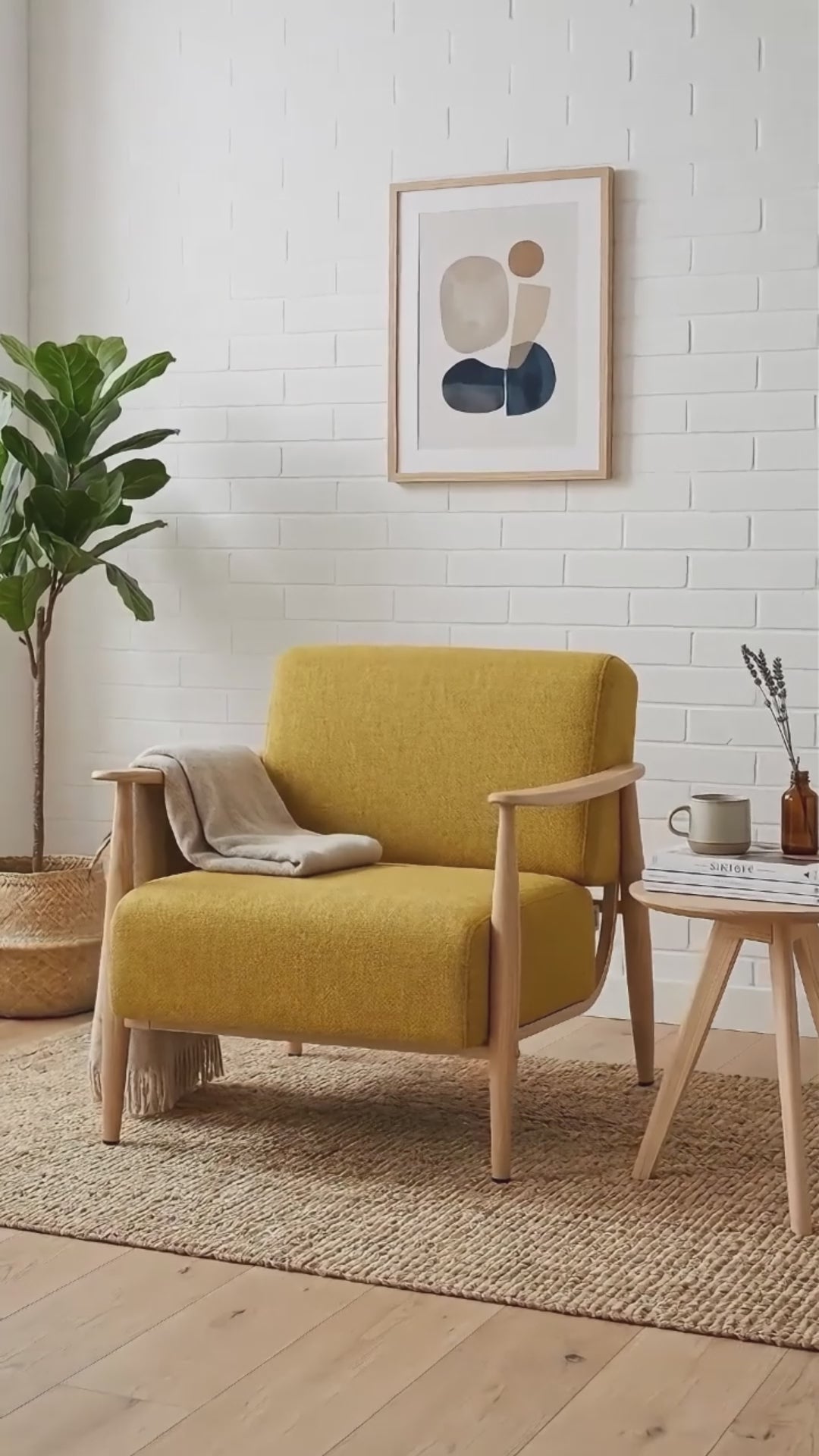 Cyber Homemake ● Sillón de Diseño Moderno con Respaldo de Asiento con Sistema de Muelles (Amarillo)