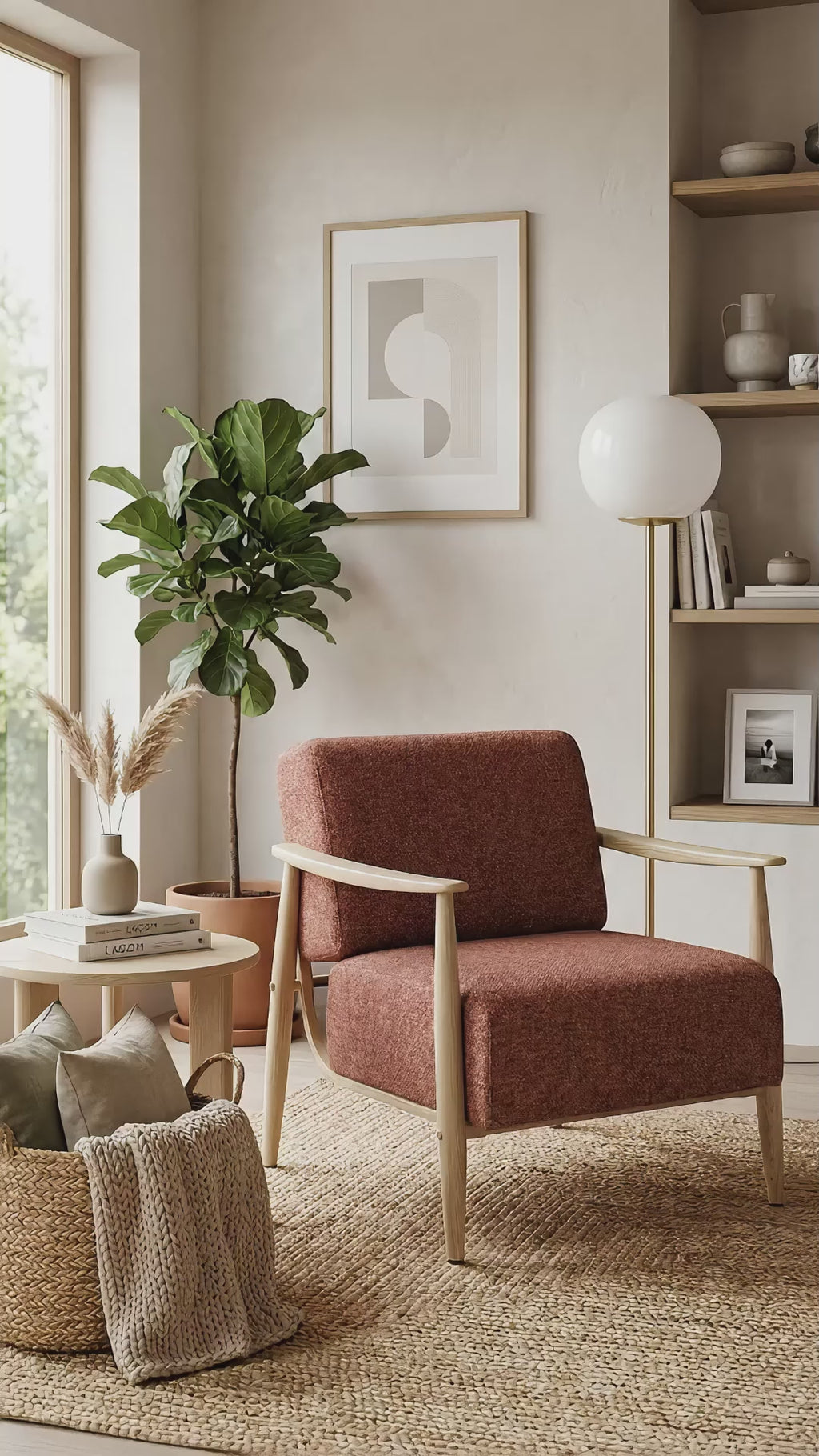 Cyber Homemake ● Sillón de Diseño Moderno con Respaldo de Asiento con Sistema de Muelles (Rosa)