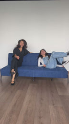 Sofá Cama Moderno con Respaldo Ajustable en 3 Ángulos y Estructura de Muelles (Azul)