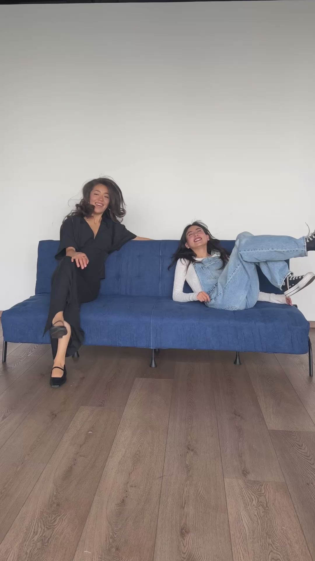 Sofá Cama Moderno con Respaldo Ajustable en 3 Ángulos y Estructura de Muelles (Azul)