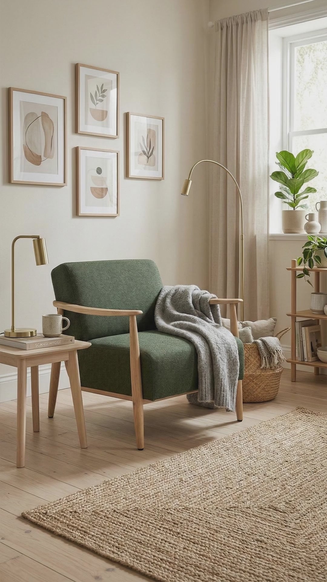 Cyber Homemake ● Sillón de Diseño Moderno con Respaldo de Asiento con Sistema de Muelles (Verde)