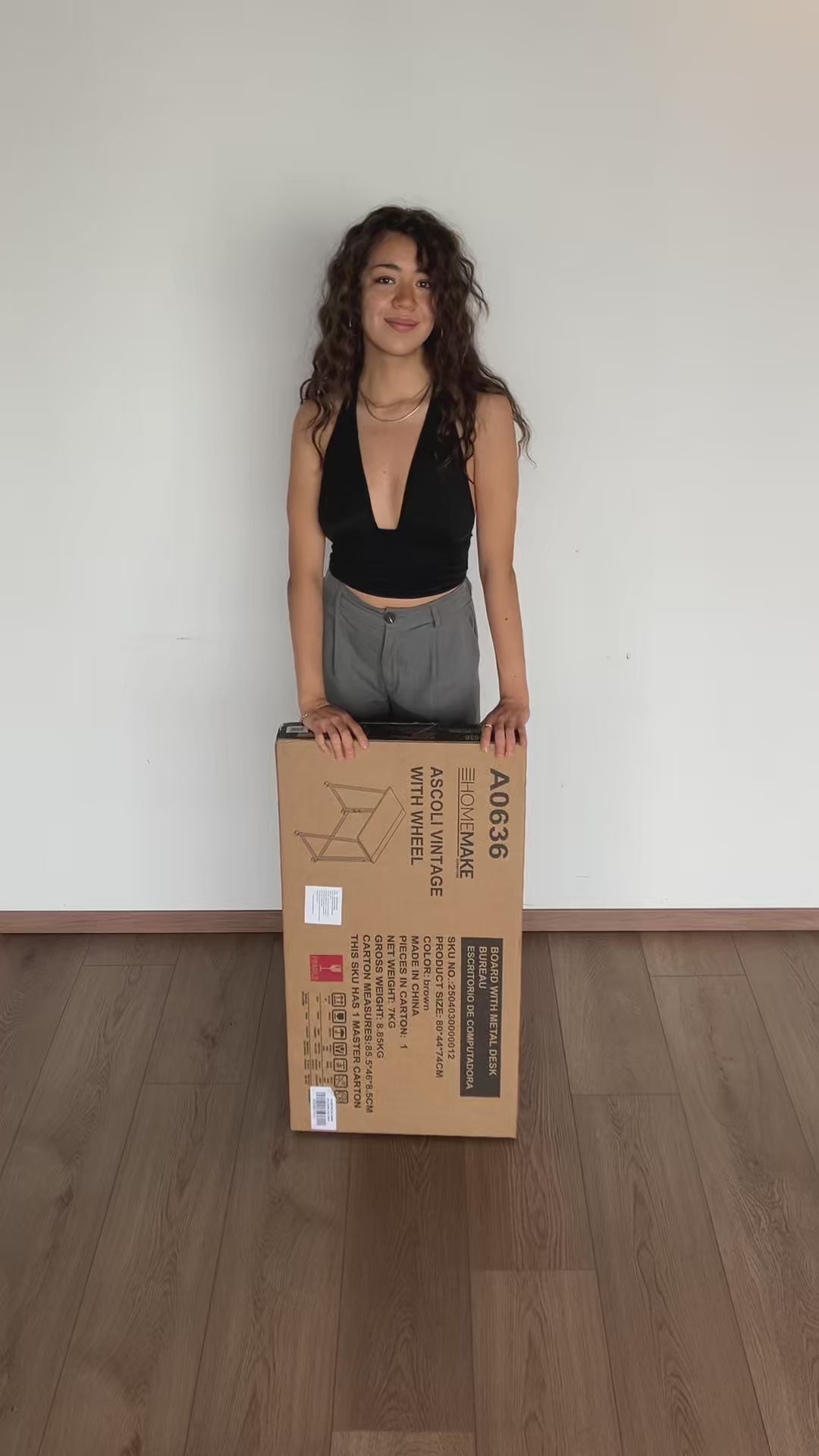Escritorio Plegable con Ruedas 80 x 44 x 74 cm (Vintage)