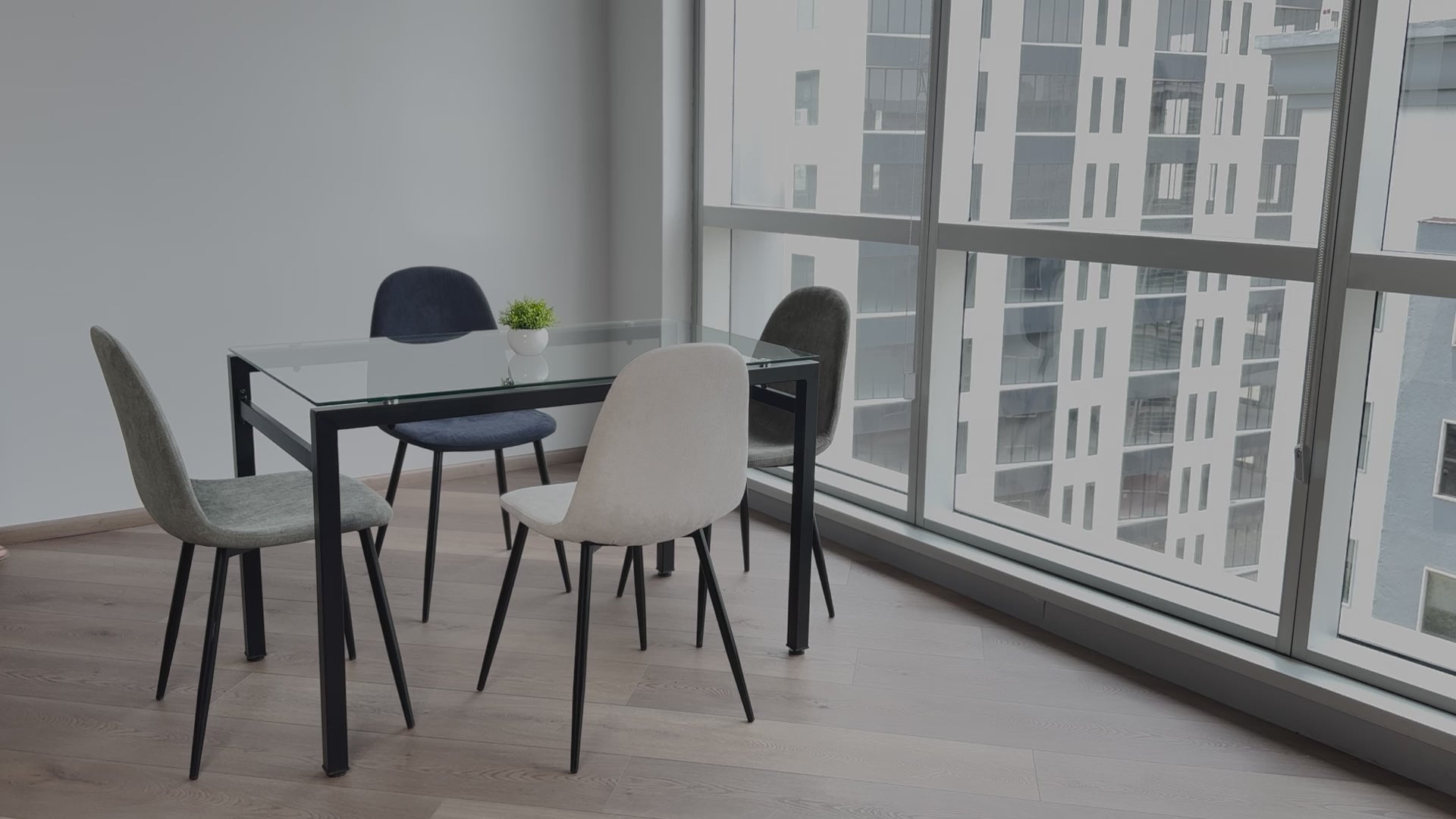 Juego de 4 Sillas de Comedor Diseño Moderno Gris