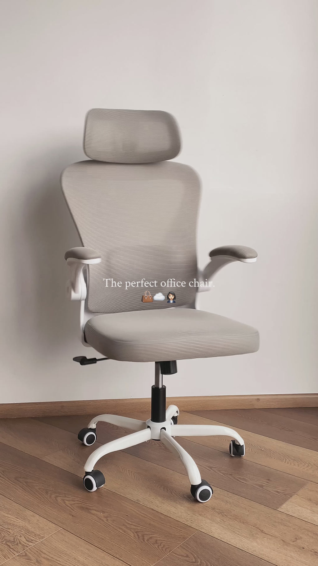 Silla de Oficina Ergonómica Giratoria Regulable con Reposabrazos Reposacabezas y Soporte Lumbar Apta Gris