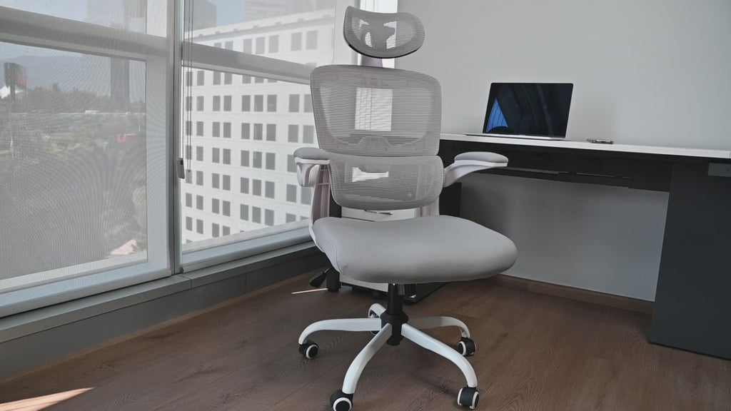 Silla de Oficina Ergonómica con Respaldo Alto Soporte Lumbar Ajustable Altura de Inclinación y Reposabrazos Rosa