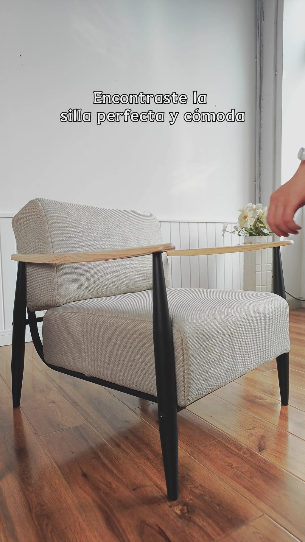 Sillón Individual de Pino Beige Spring