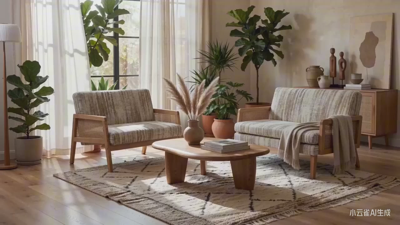 Cyber Homemake ● Sofá Doble de Ratán de Estilo Bohemio (Brown)
