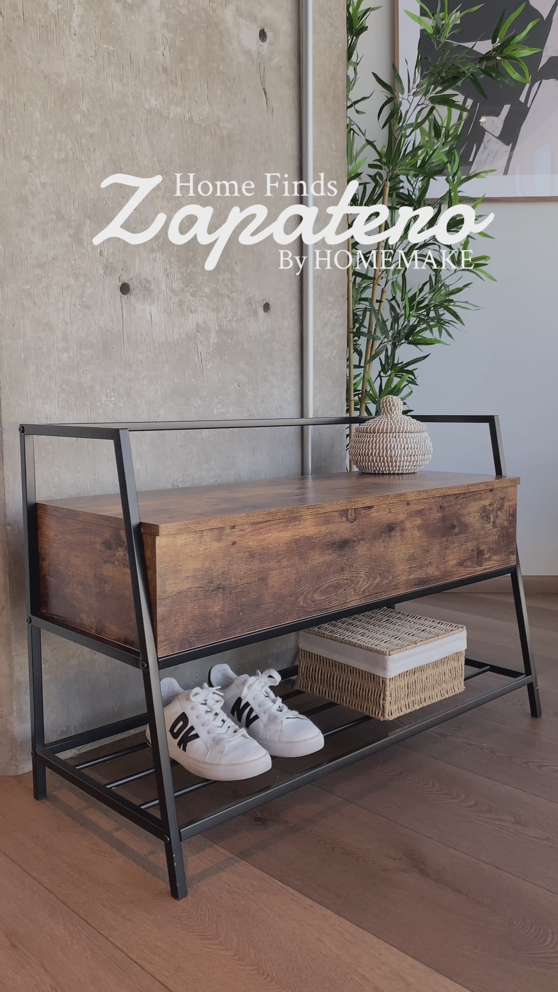 Banco Zapatero con Almacenaje, Adecuado para Entrada Sala de Estar Vintage