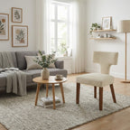 Cyber Homemake ● Silla de Comedor Moderna de Pana a Rayas 2 piezas (Beige)