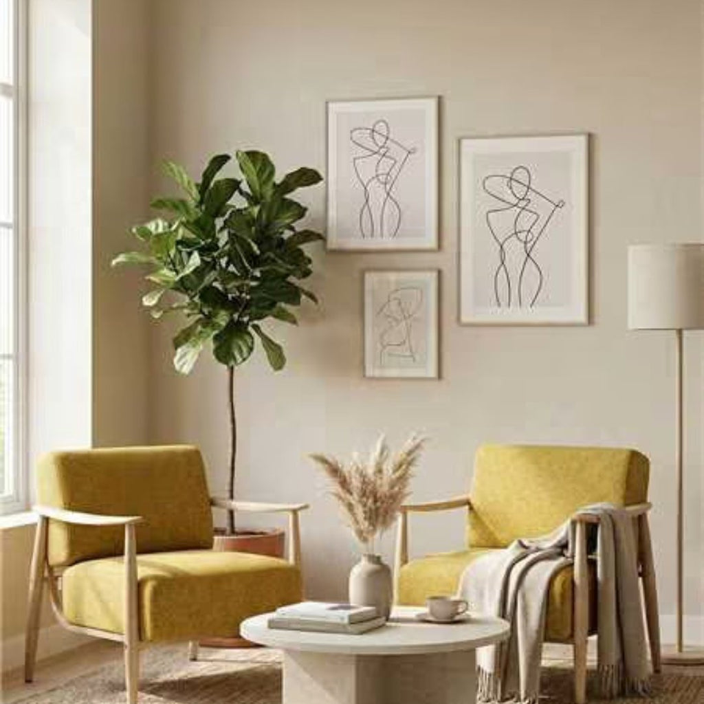Cyber Homemake ● Sillón de Diseño Moderno con Respaldo de Asiento con Sistema de Muelles (Amarillo)