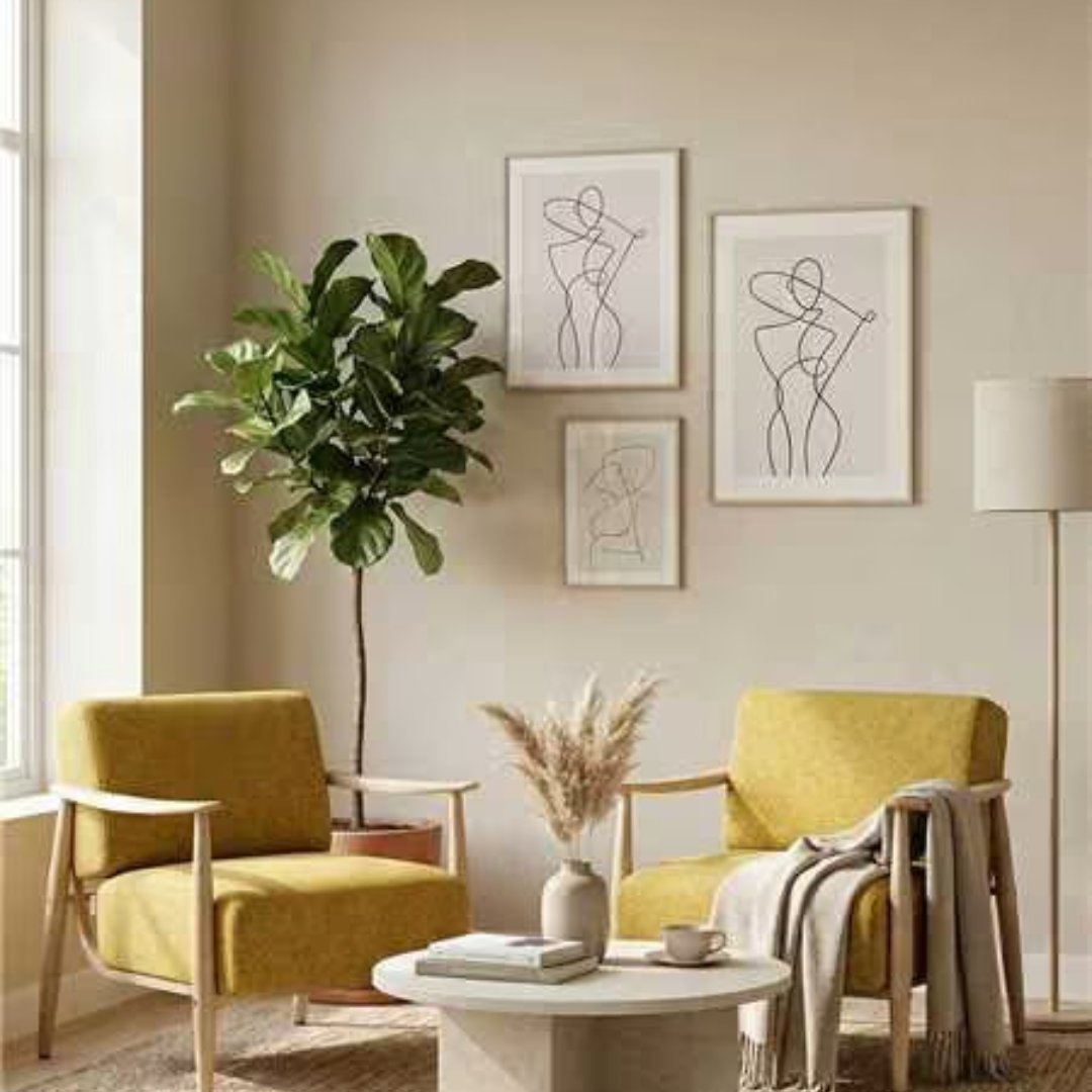 Cyber Homemake ● Sillón de Diseño Moderno con Respaldo de Asiento con Sistema de Muelles (Amarillo)