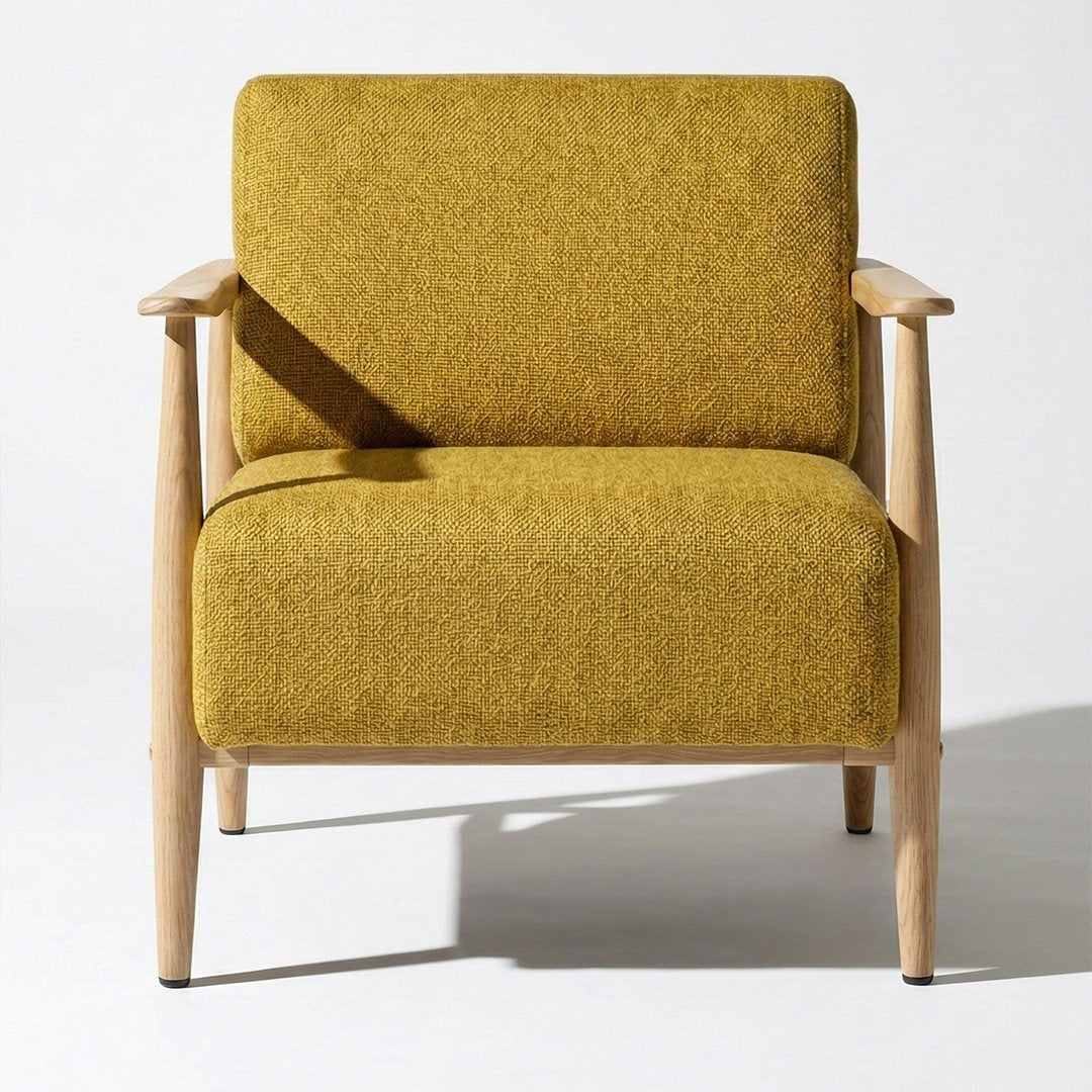 Cyber Homemake ● Sillón de Diseño Moderno con Respaldo de Asiento con Sistema de Muelles (Amarillo)