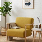 Cyber Homemake ● Sillón de Diseño Moderno con Respaldo de Asiento con Sistema de Muelles (Amarillo)