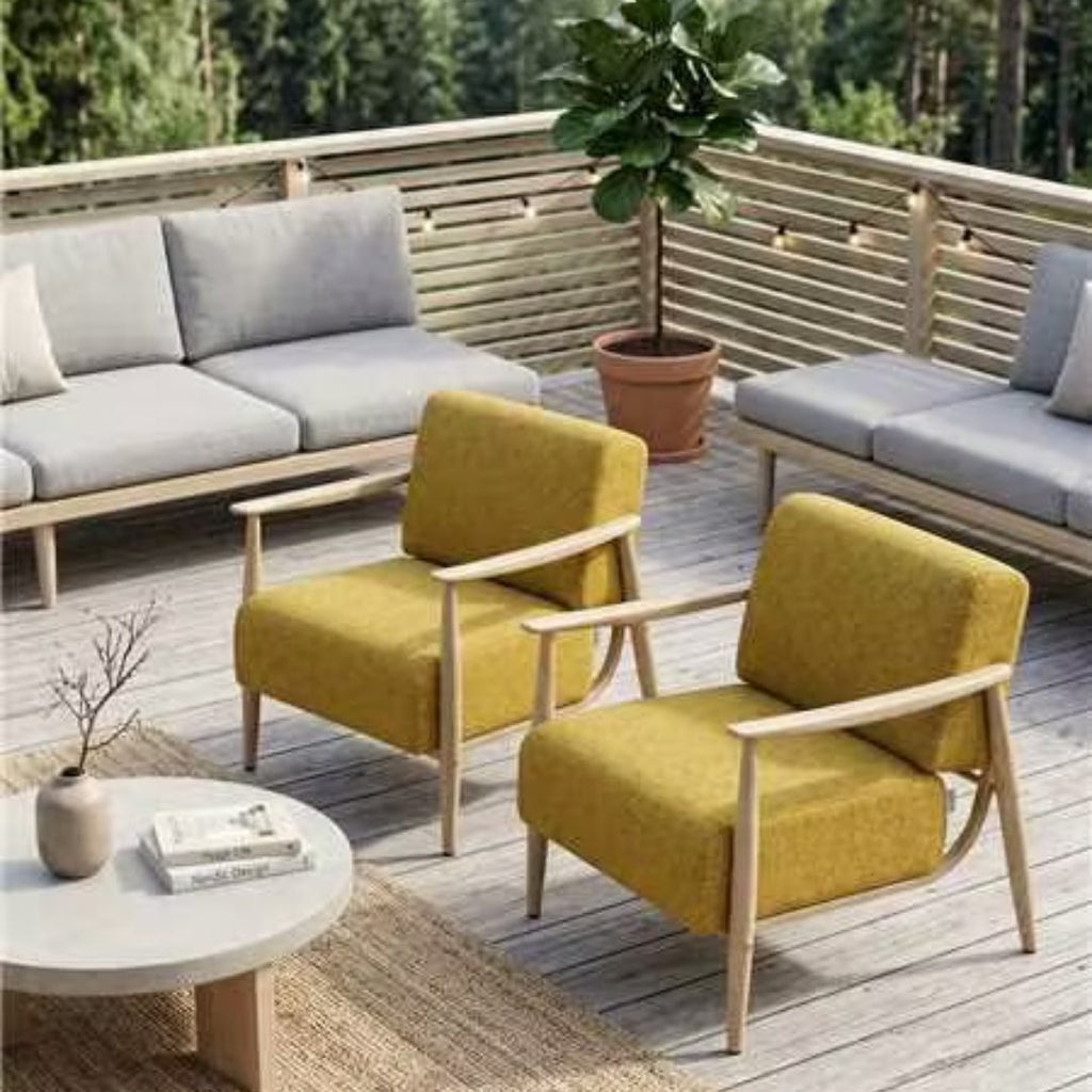 Cyber Homemake ● Sillón de Diseño Moderno con Respaldo de Asiento con Sistema de Muelles (Amarillo)