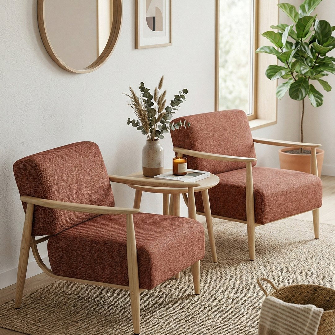 Cyber Homemake ● Sillón de Diseño Moderno con Respaldo de Asiento con Sistema de Muelles (Rosa)