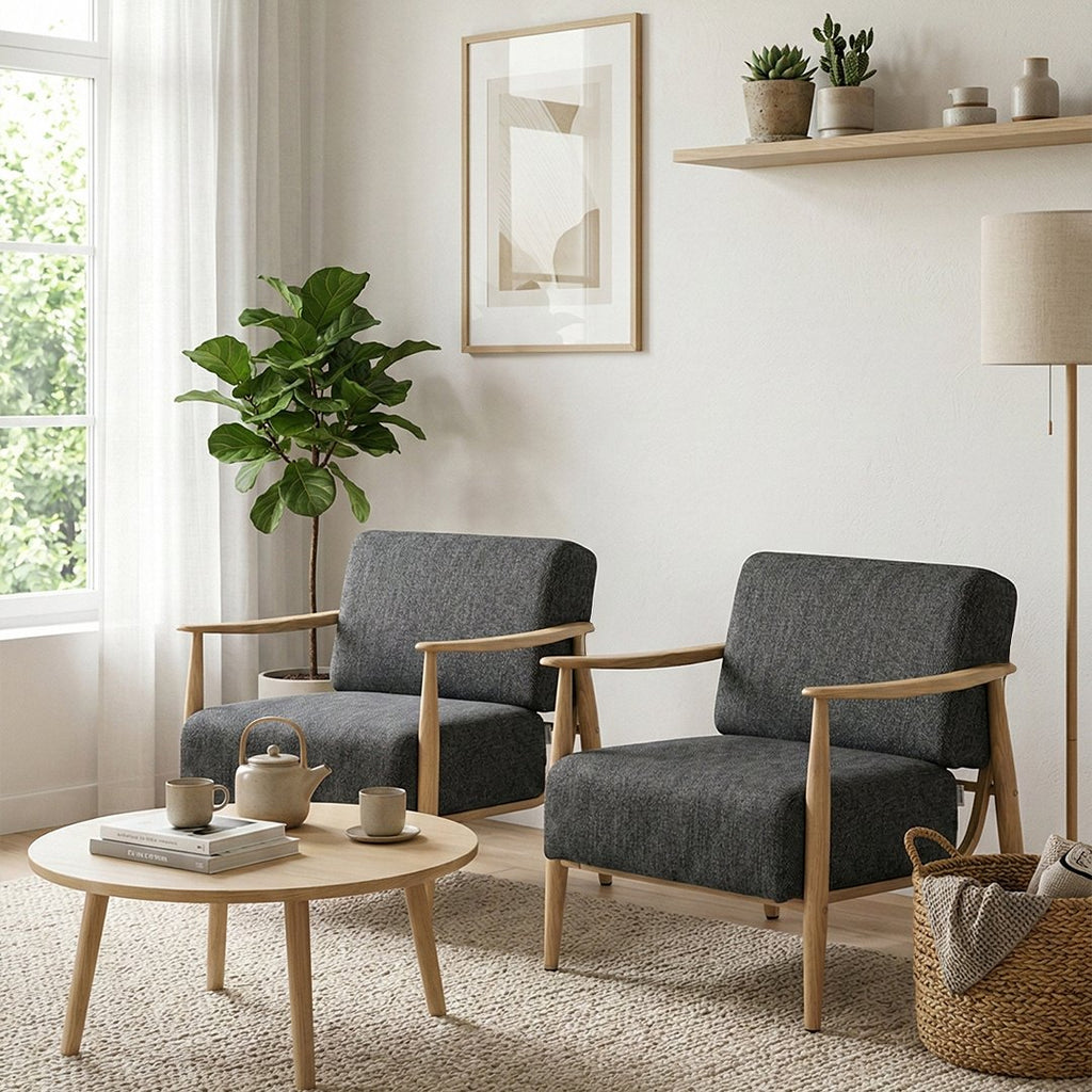 Cyber Homemake ● Sillón de Diseño Moderno con Respaldo de Asiento con Sistema de Muelles (Gris)